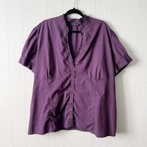 Penningtons Womens Top Size 28 Ruffle Stretch Business Career Office Dressy Chic